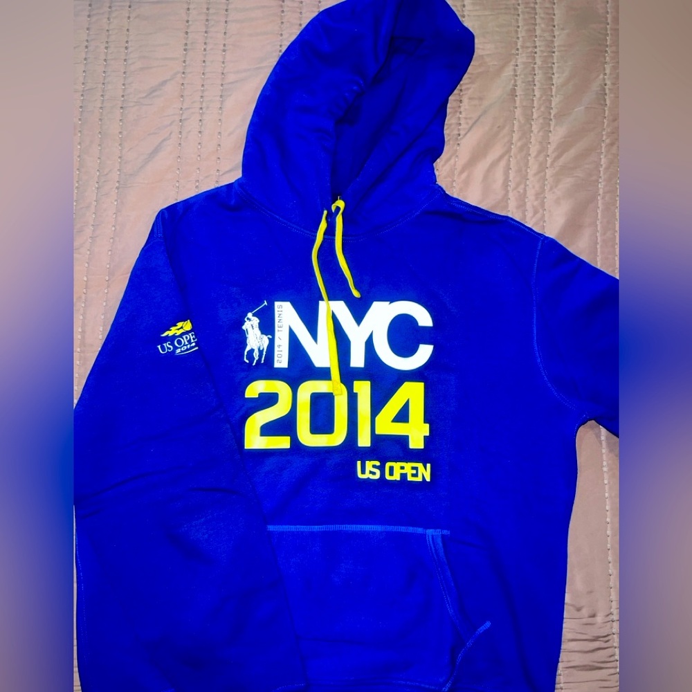 MEN’S POLO RALPH LAUREN HOODIE SIZE XL ROYAL BLUE & YELLOW